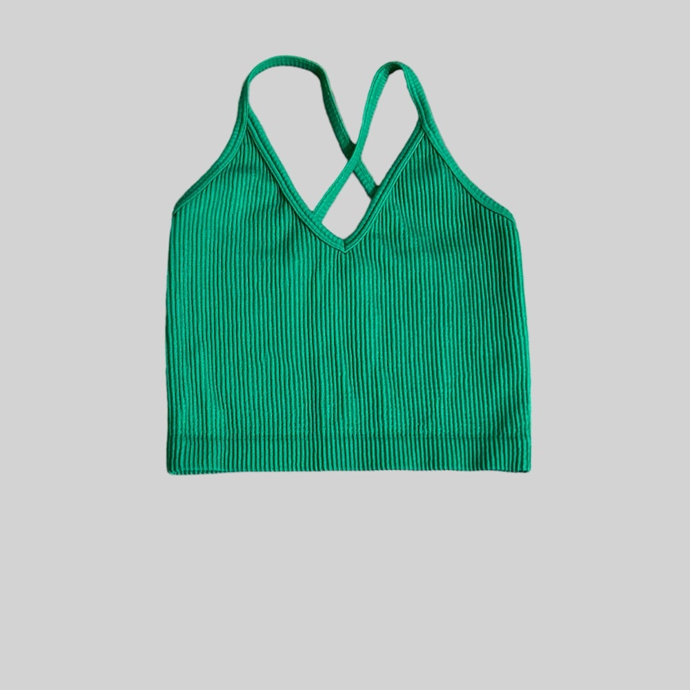 Arizona Jean Co- XS, Green, Ribbed, cropped tang top